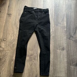 Loft black stretch skinny jeans 26p